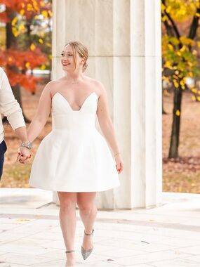 Bardot Strapless Sweetheart White Mini Dress